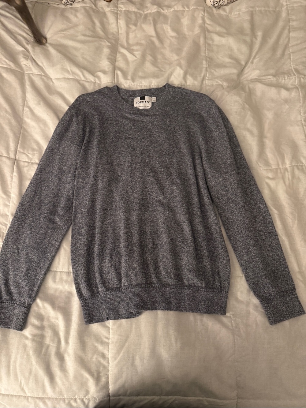 Topman Men's Charcoal Heather Crewneck Sweater